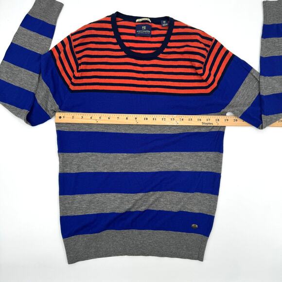 Scotch & Soda Amsterdam Couture Striped Crewneck Sweater Size Large Wool Blend - Picture 8 of 9